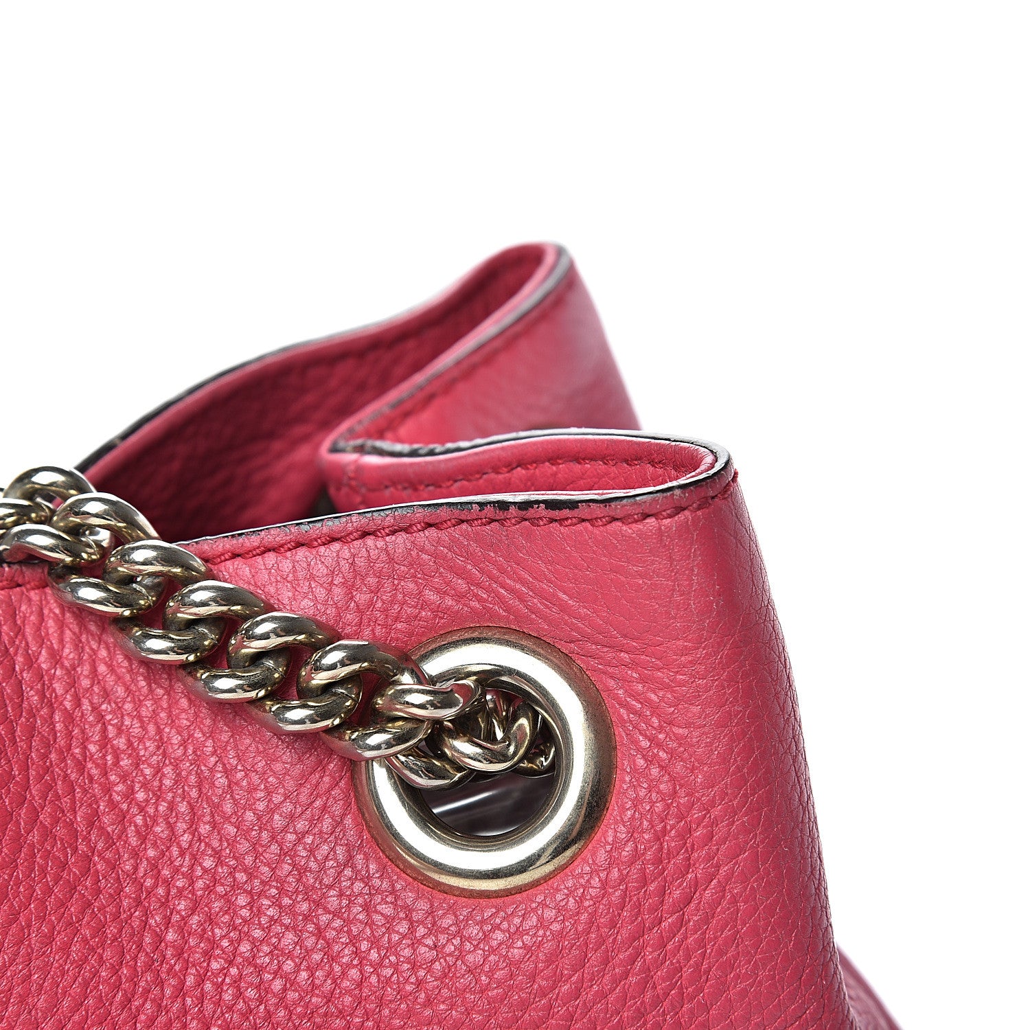 Gucci Pebbled Calfskin Medium Soho Chain Shoulder Bag Pink 13 of 23