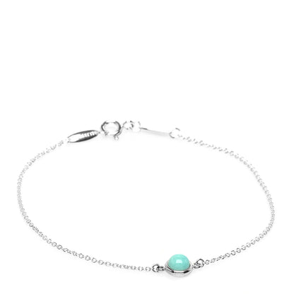 Tiffany Sterling Silver Turquoise Elsa Peretti Color By The Yard Bracelet 1 of 6