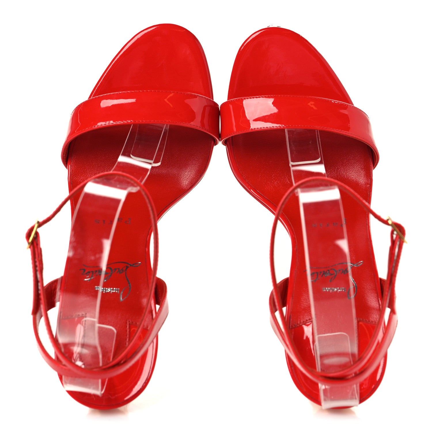 Christian Louboutin Patent Glossy Lipgloss Queen 100 Sandals 38 Ole 38 Ole 2 of 8