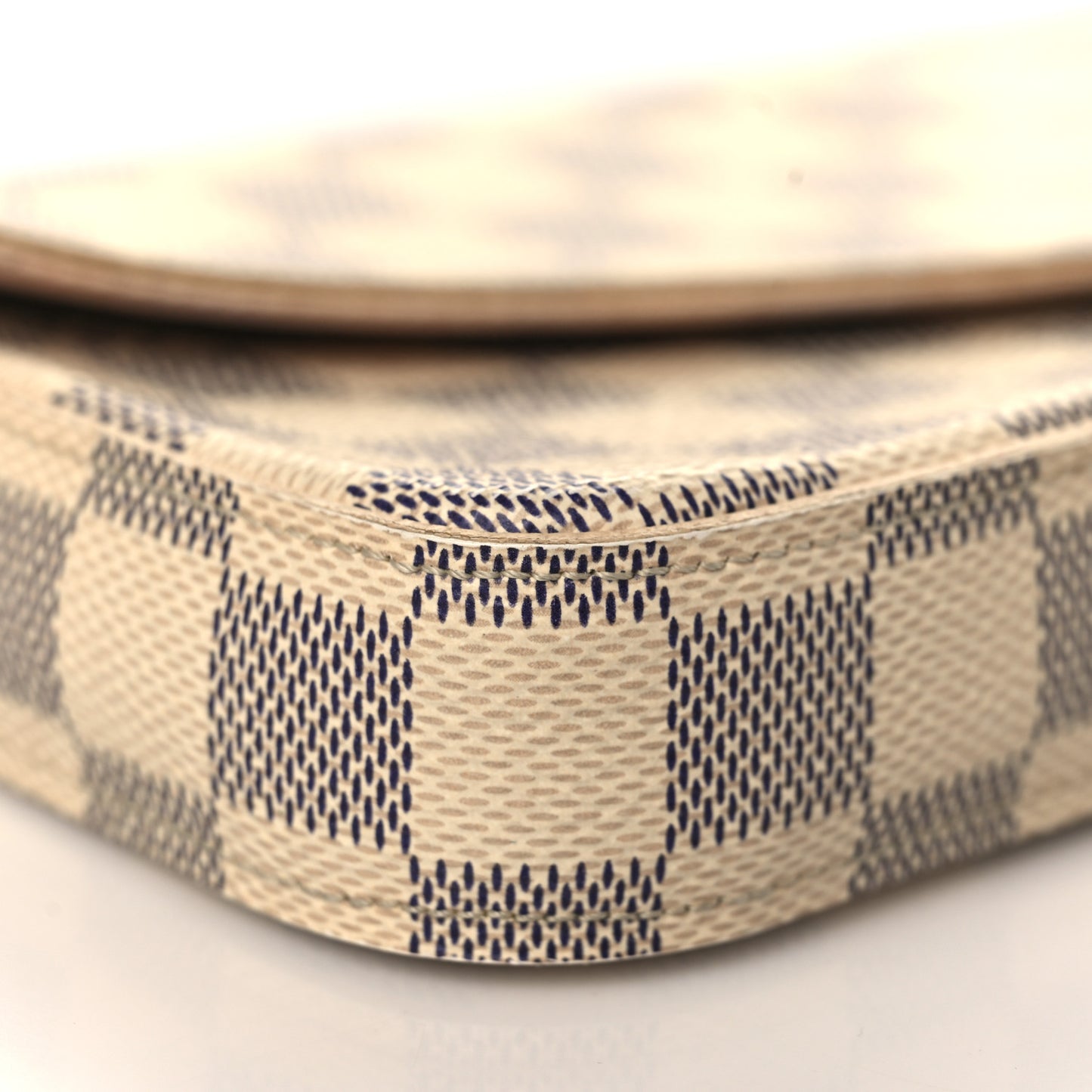 Damier Azur Pochette Felicie Chain Wallet Rose Ballerine
