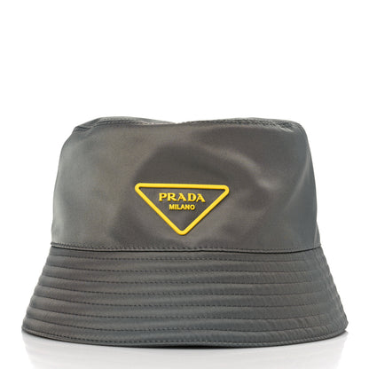 Prada Re-Nylon Logo Mens Bucket Hat L Ardesia Giallo 1 of 7