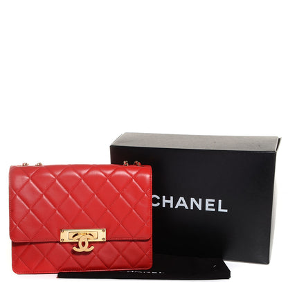Chanel Lambskin Quilted Medium Golden Class Flap Red 4 of 8