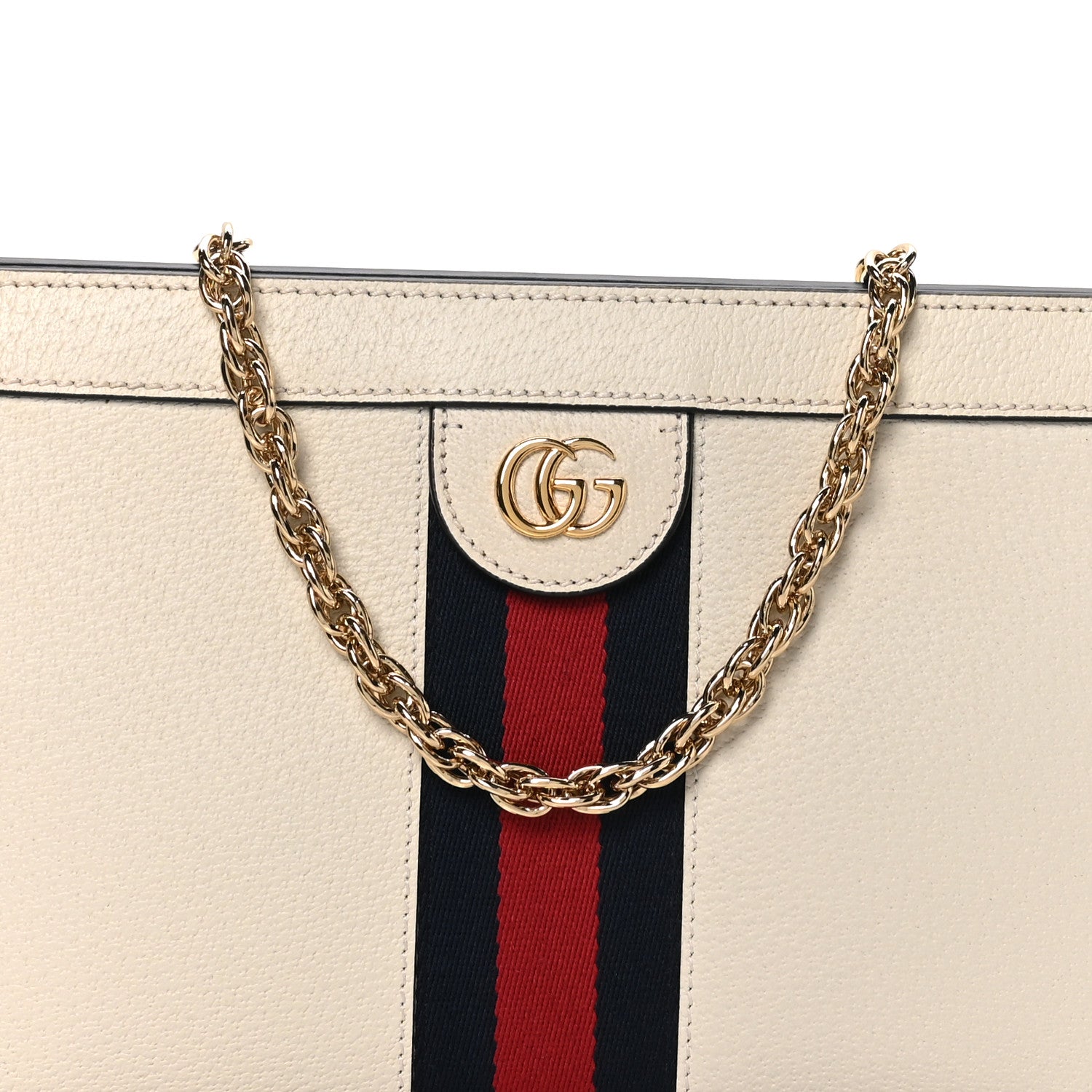 Gucci Textured Calfskin Web Small Ophidia Chain Shoulder Bag Mystic White 8 of 10