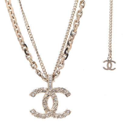 Chanel Crystal CC Multi Strand Chain Necklace Gold 4 of 6