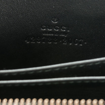 Gucci Calfskin Rabbit Embroidered Zip Around Card Case Black 6 of 6