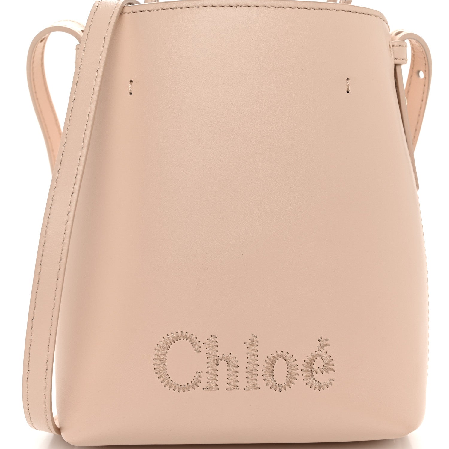 Chloe Shiny Calfskin Micro Sense Tote Bag Cement Pink 8 of 10