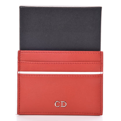 Christian Dior Calfskin Card Holder Rouge Blanc 9 of 9