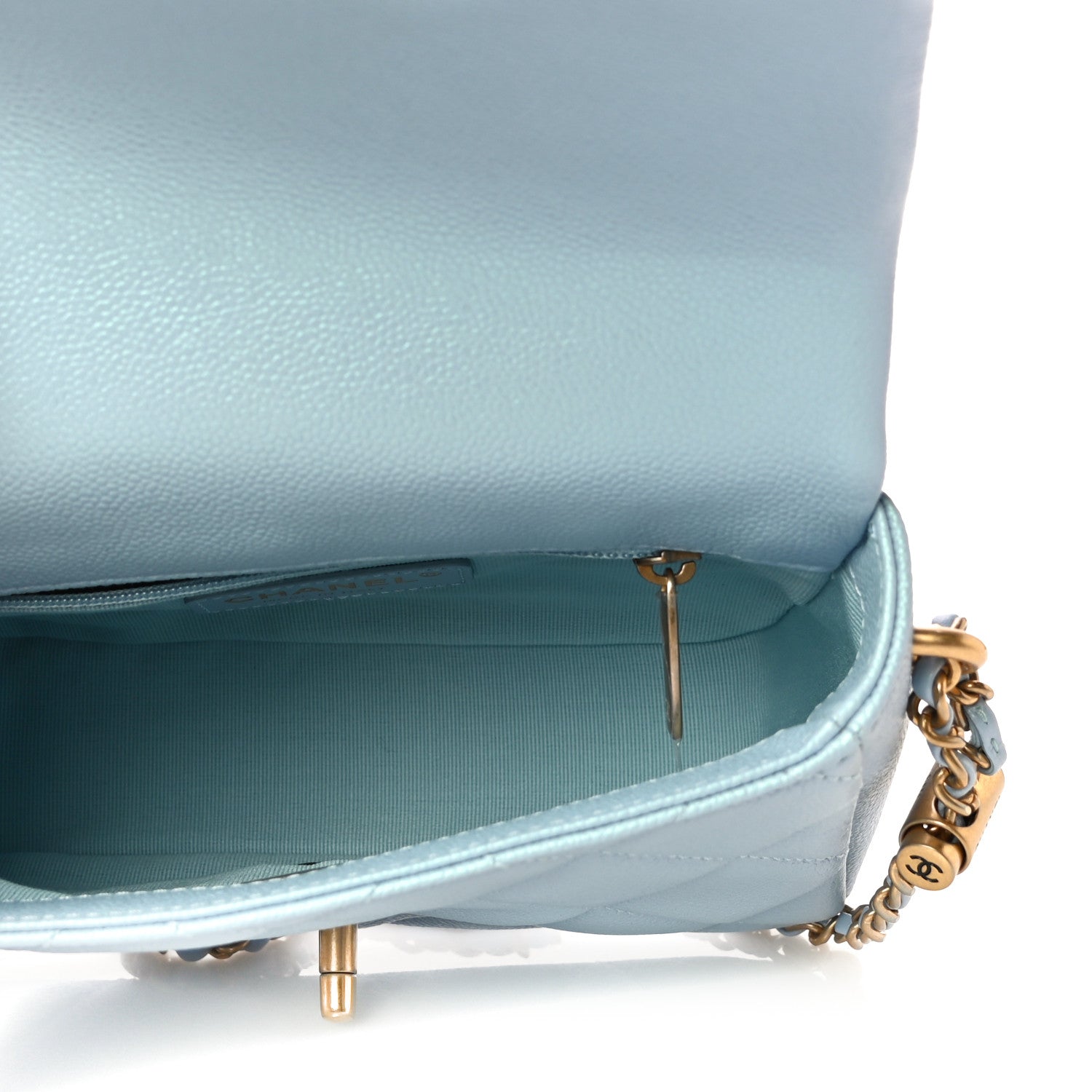Chanel Iridescent Caviar Quilted Mini My Perfect Flap Light Blue 5 of 11