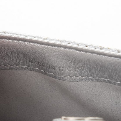 Chanel Perforated Lambskin Quilted Mini Phone Holder Clutch Silver 7 of 14