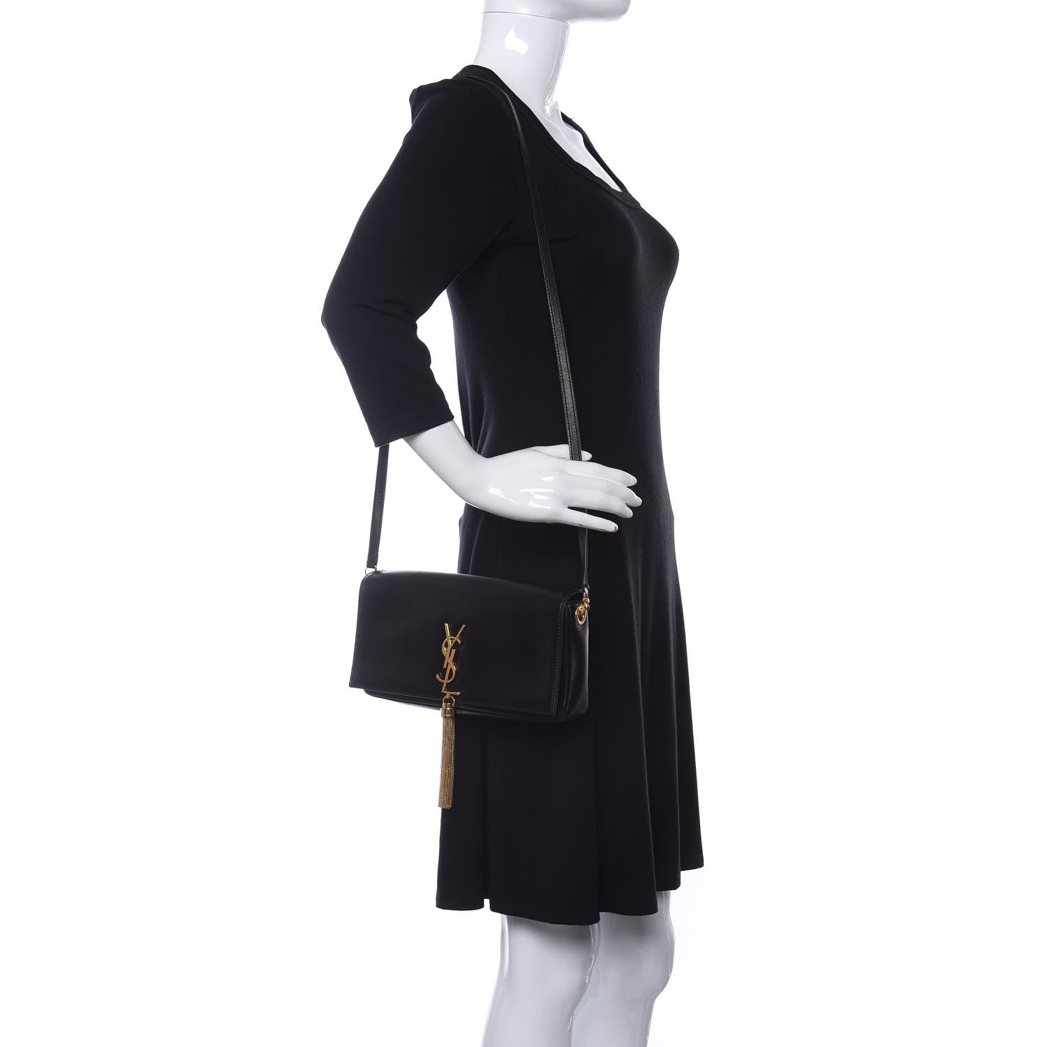 Saint Laurent Lambskin Monogram Tassel Kate 99 Black 3 of 11