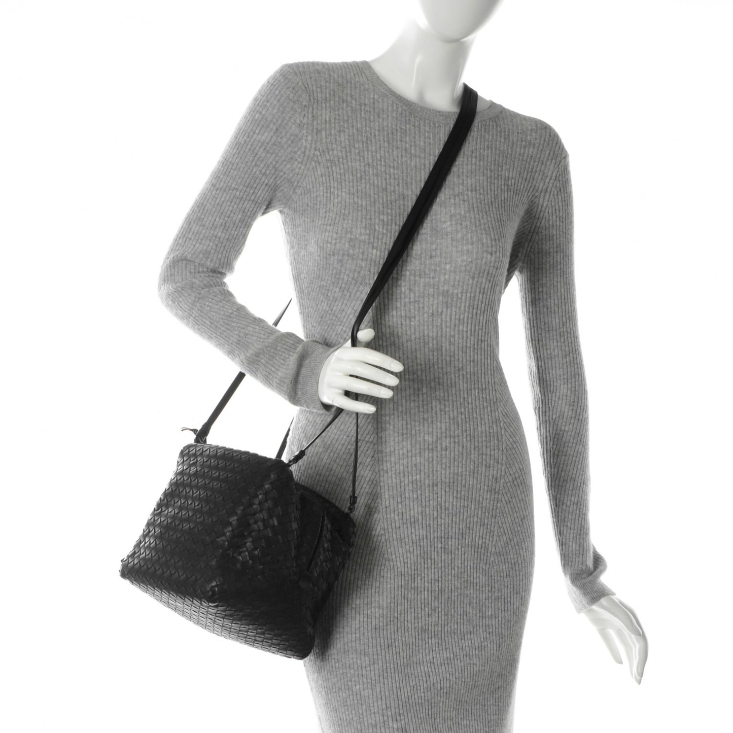 Nappa Intrecciato Cube Messenger Nero Black