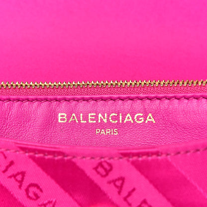 Balenciaga Nylon Jacquard Diagonal Logo S BB Round Shoulder Bag Rose Magenta 6 of 9