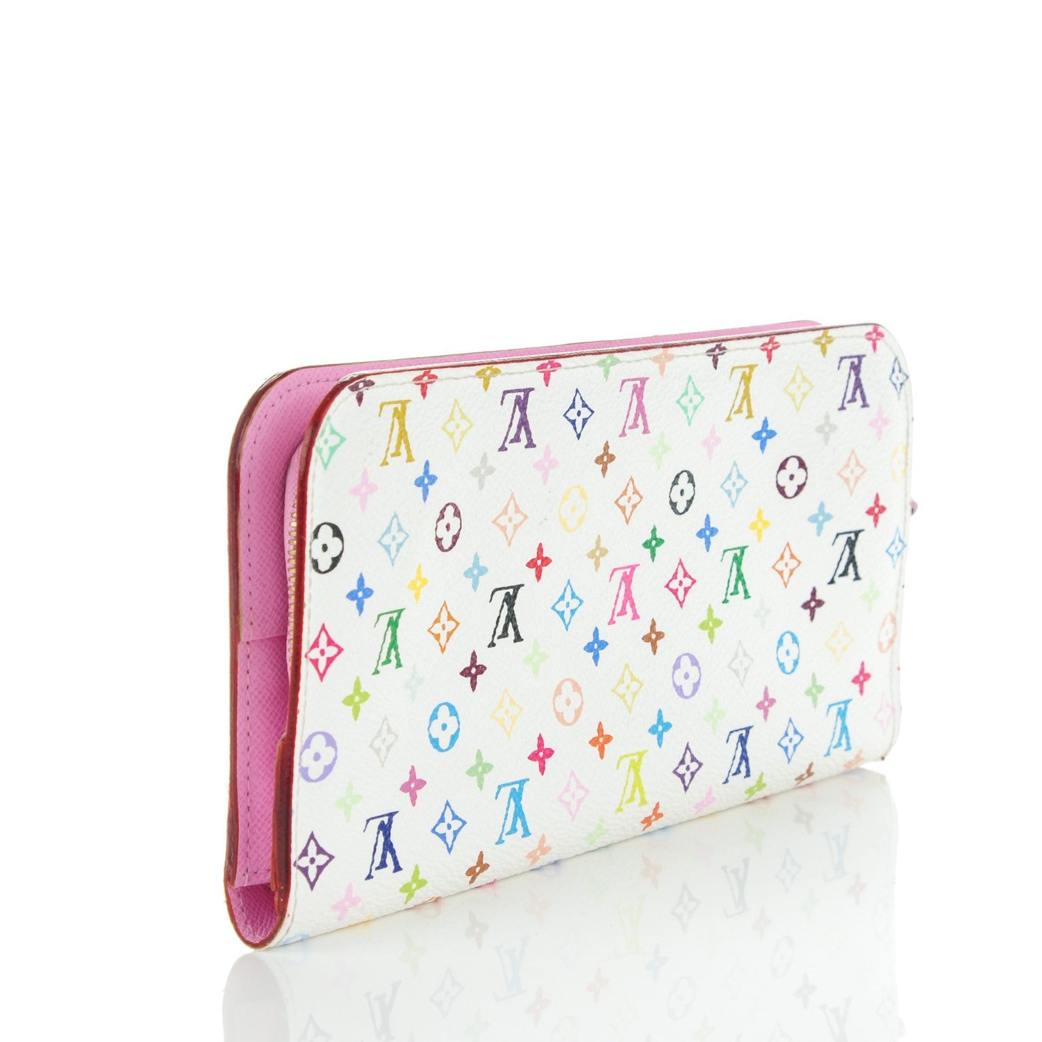Louis Vuitton Monogram Multicolor Insolite Wallet White Litchi 3 of 8