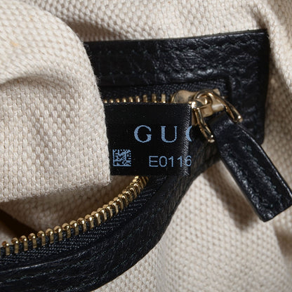 Gucci Pebbled Calfskin Medium Soho Shoulder Bag Black 8 of 9