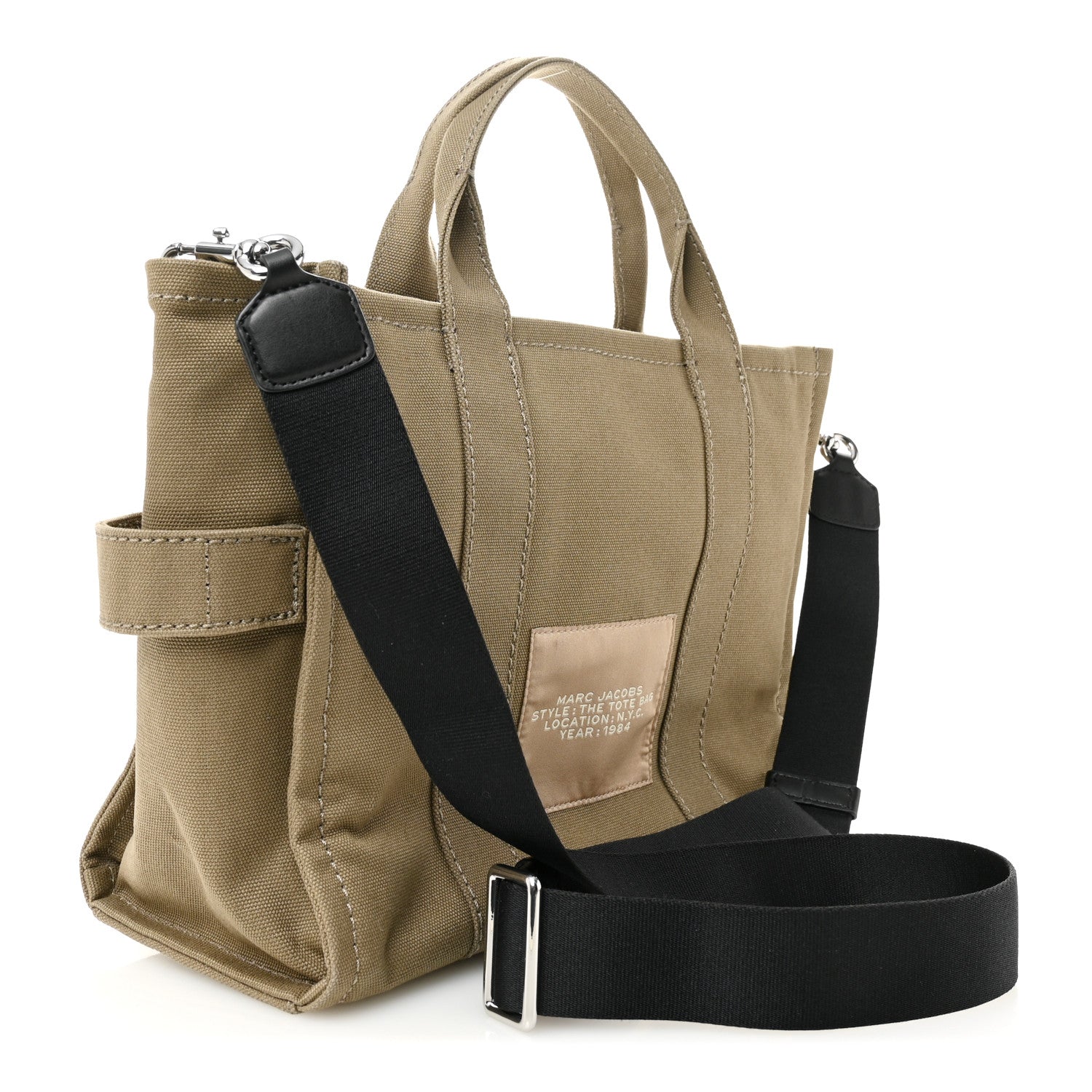 Marc Jacobs Cotton Canvas Medium The Traveler Tote Bag Slate Green 3 of 14