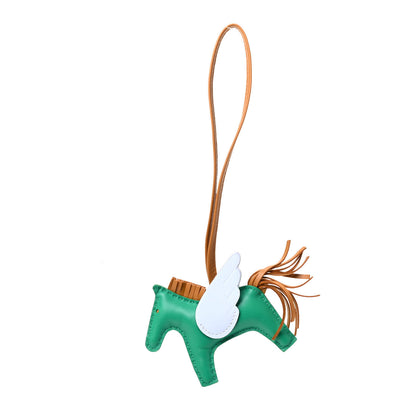 Hermes Milo Lambskin Grigri Rodeo Pegase Horse Bag Charm PM Menthe Sesame Bleu Brume 1 of 4