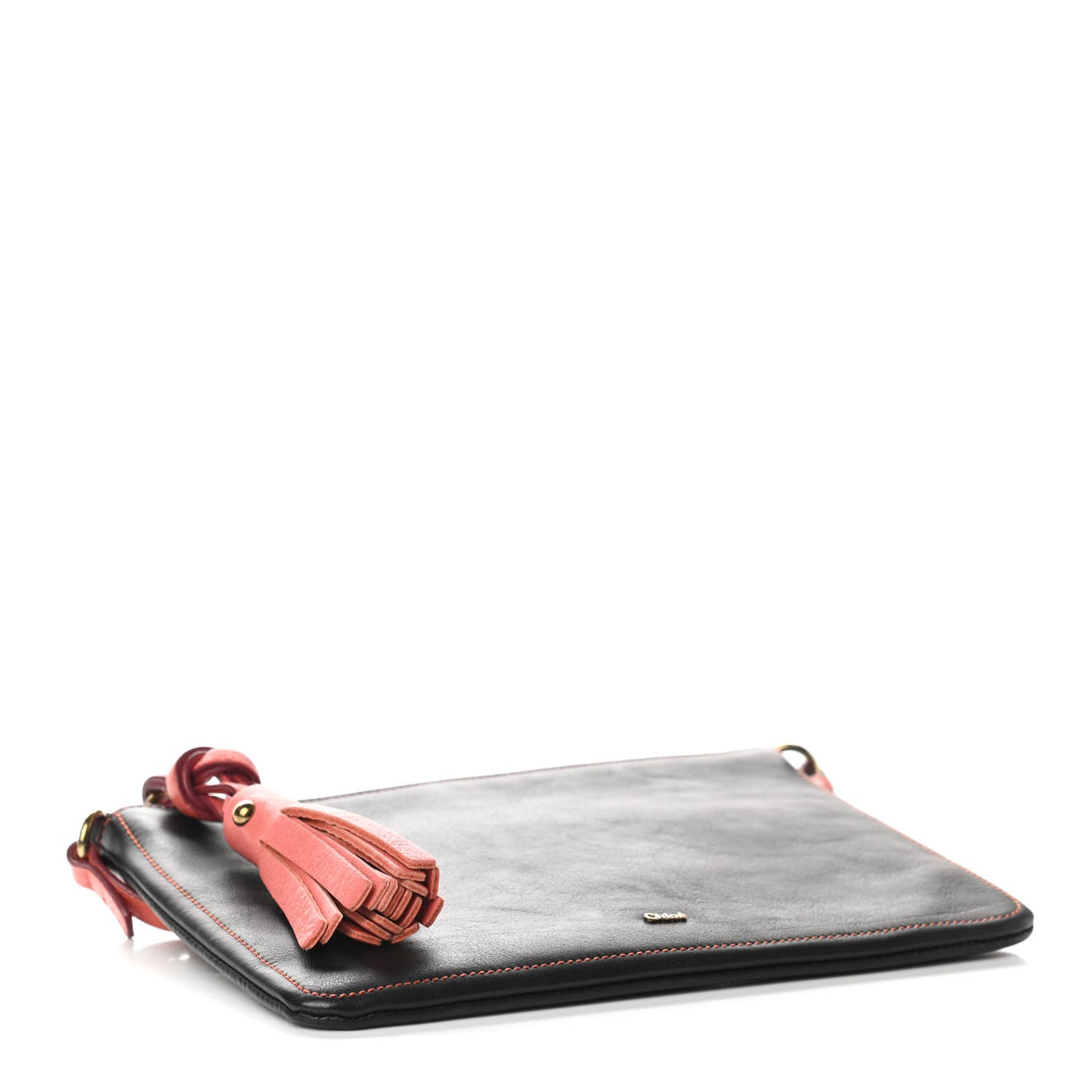 Calfskin Tassel Crossbody Black Pink
