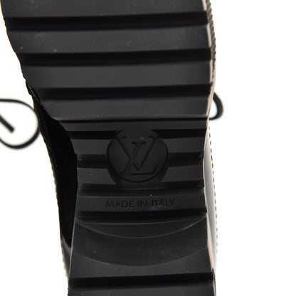 Louis Vuitton Suede Calfskin Monogram Laureate Platform Desert Boots 35 Black 6 of 8