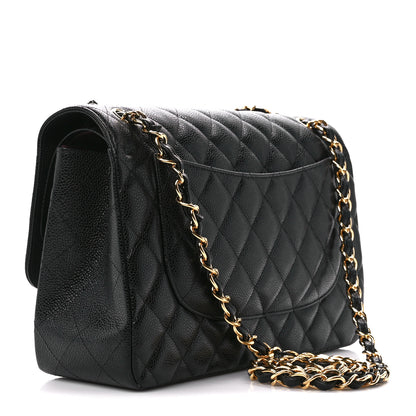 Chanel Caviar Quilted Jumbo Double Flap Black 3 of 12