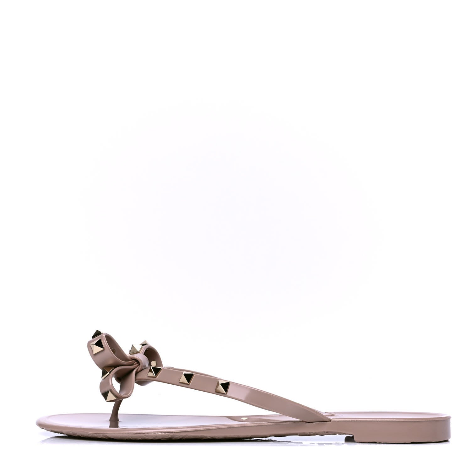 Valentino Garavani PVC Jelly Rockstud Bow Thong Sandals 41 Poudre 1 of 4
