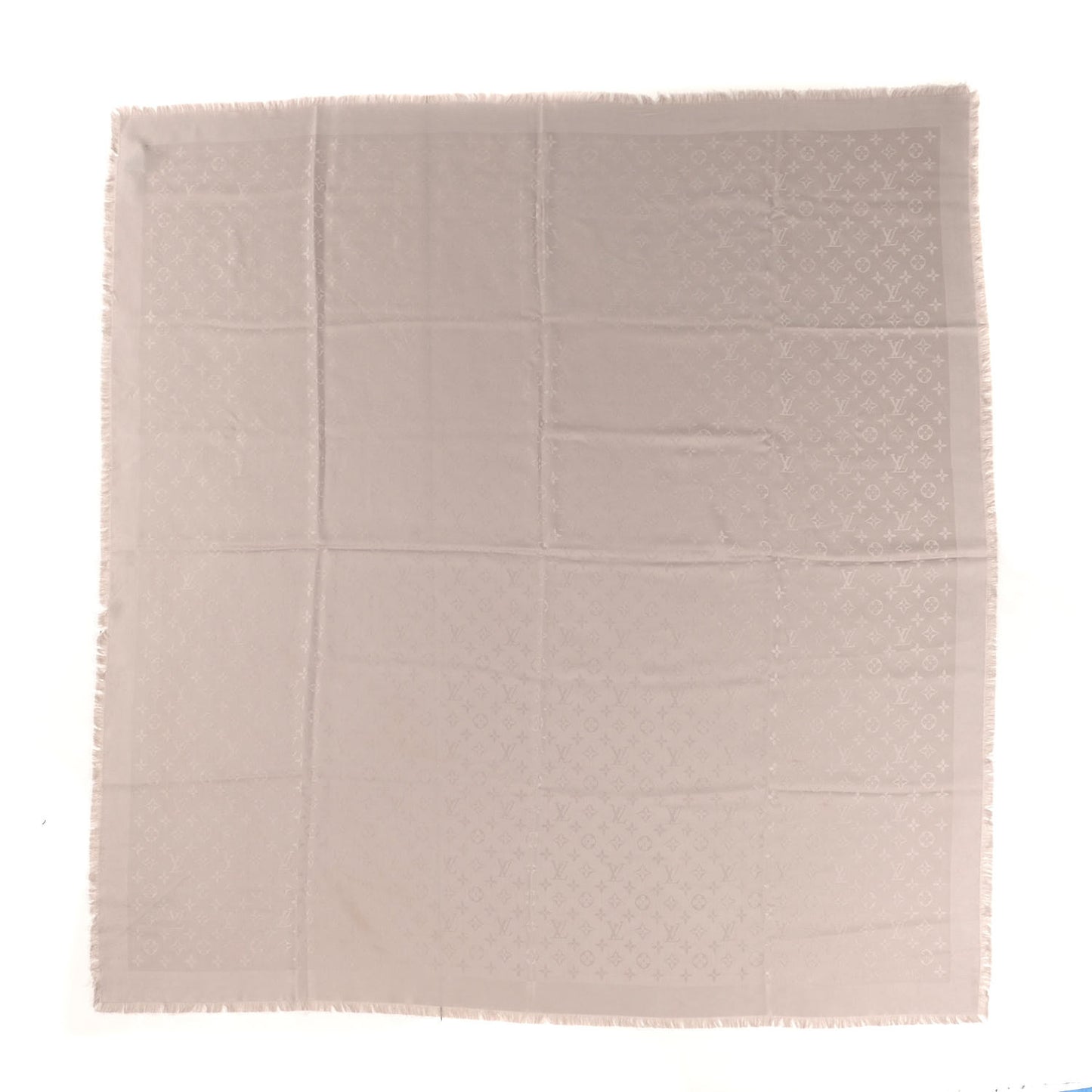 Silk Wool Monogram Shawl Greige
