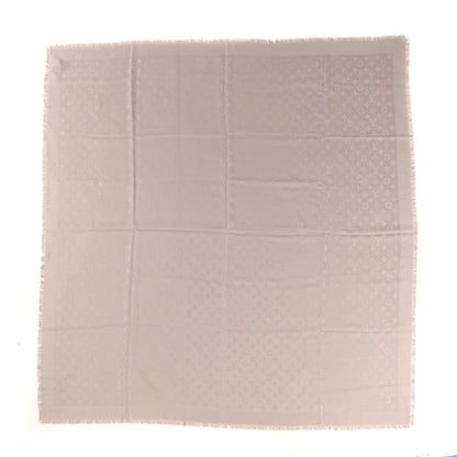 Louis Vuitton Silk Wool Monogram Shawl Greige 1 of 5