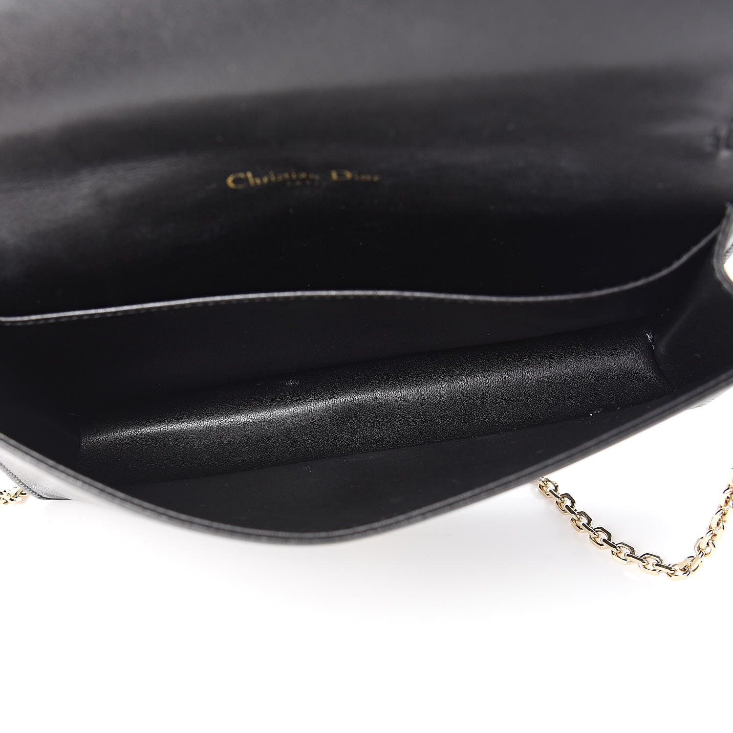 Christian Dior Lambskin Cannage Lady Dior Chain Wallet Black 5 of 11