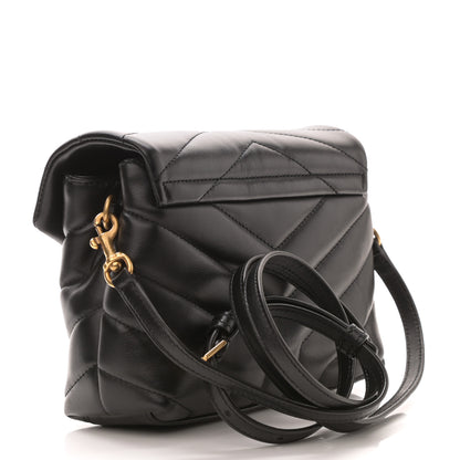 Saint Laurent Calfskin Y Quilted Monogram Toy Loulou Crossbody Bag Black 3 of 9