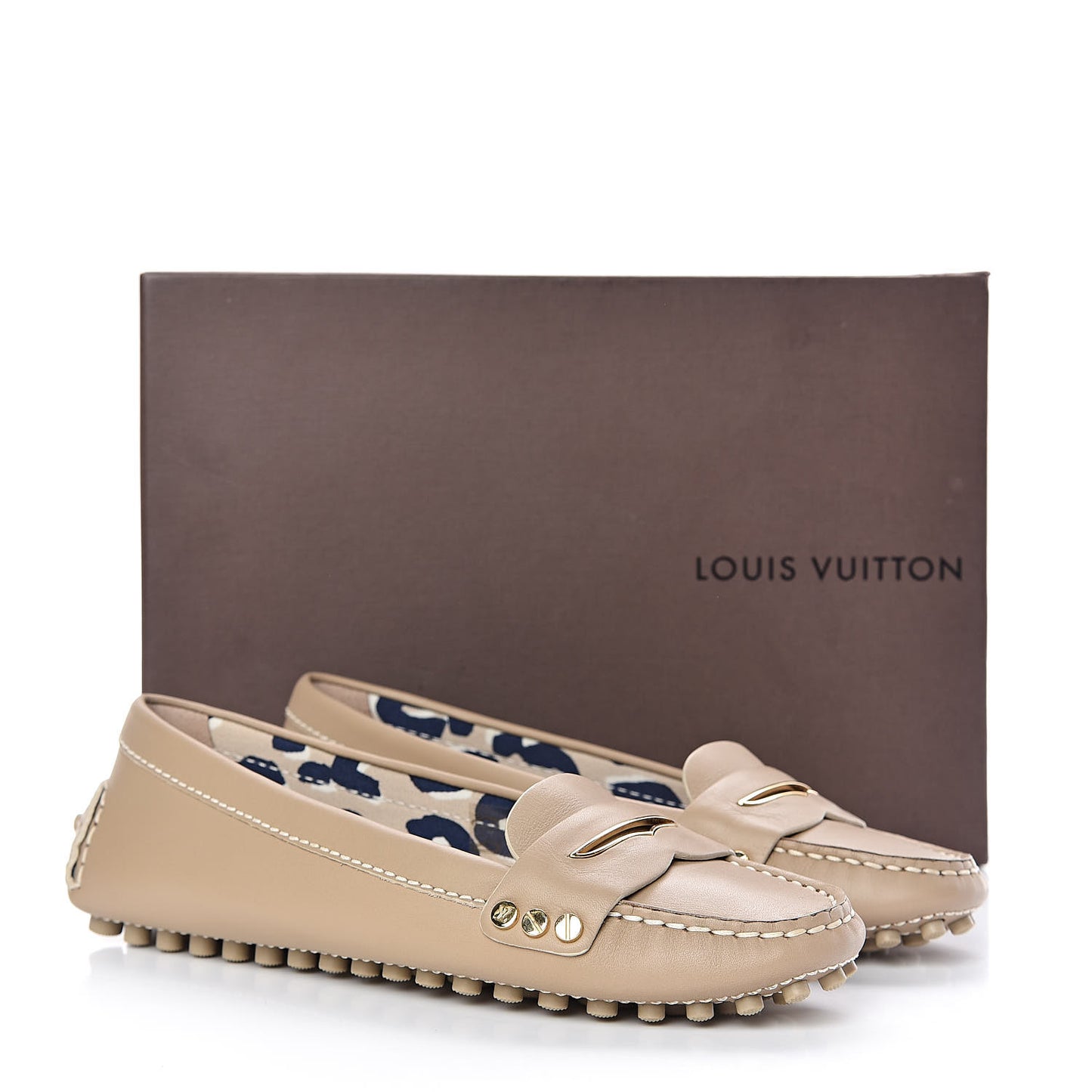 Calfskin Loafers 35 Beige