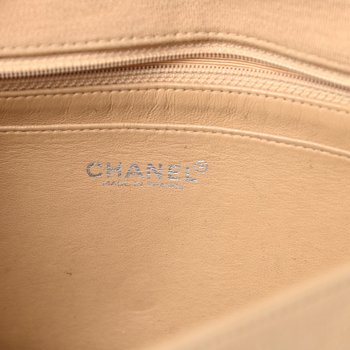 Jersey Quilted Medium Single Flap Beige