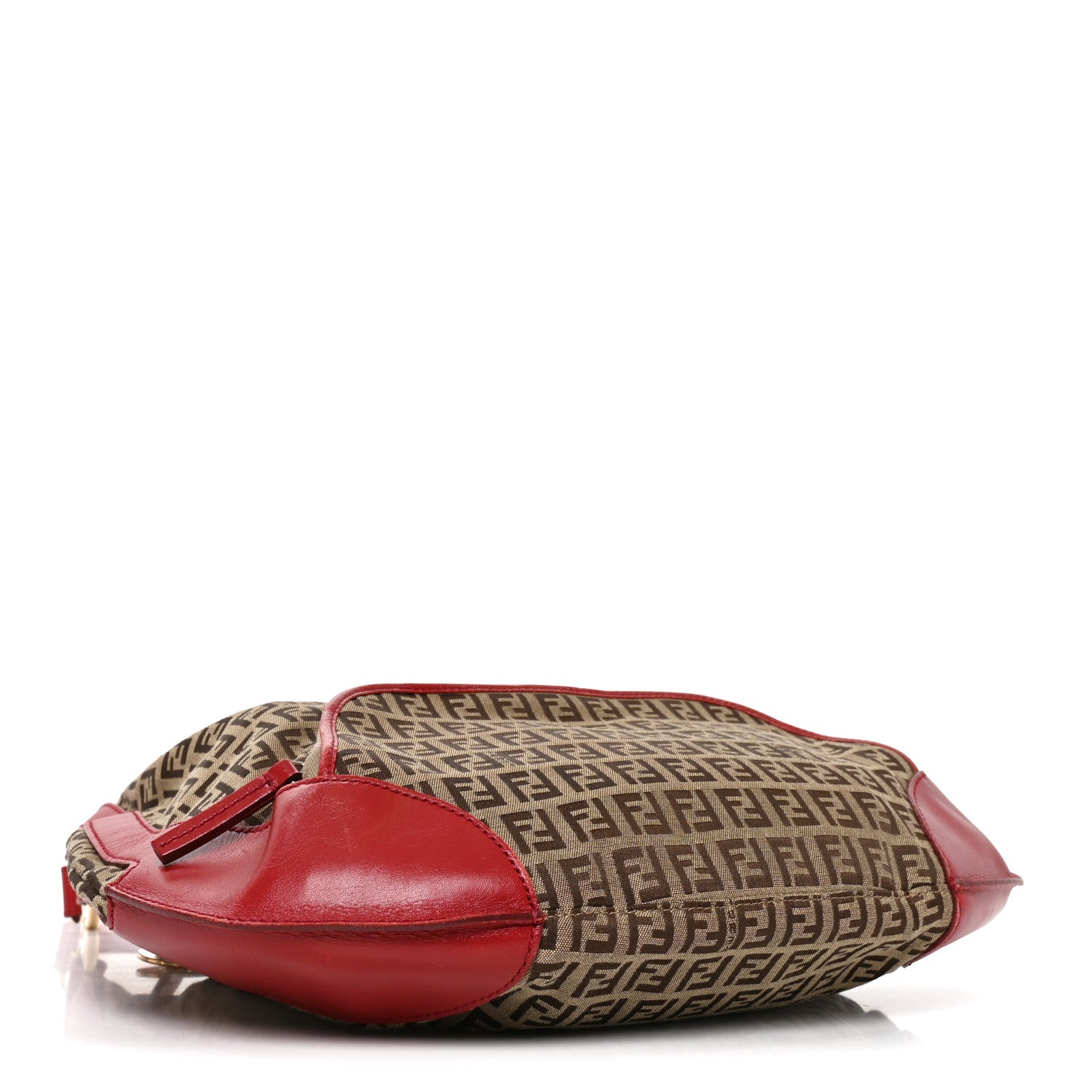 Fendi Zucchino Cuoio Chef Hobo Mogano Panna Rosso 4 of 10