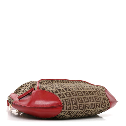 Fendi Zucchino Cuoio Chef Hobo Mogano Panna Rosso 4 of 10