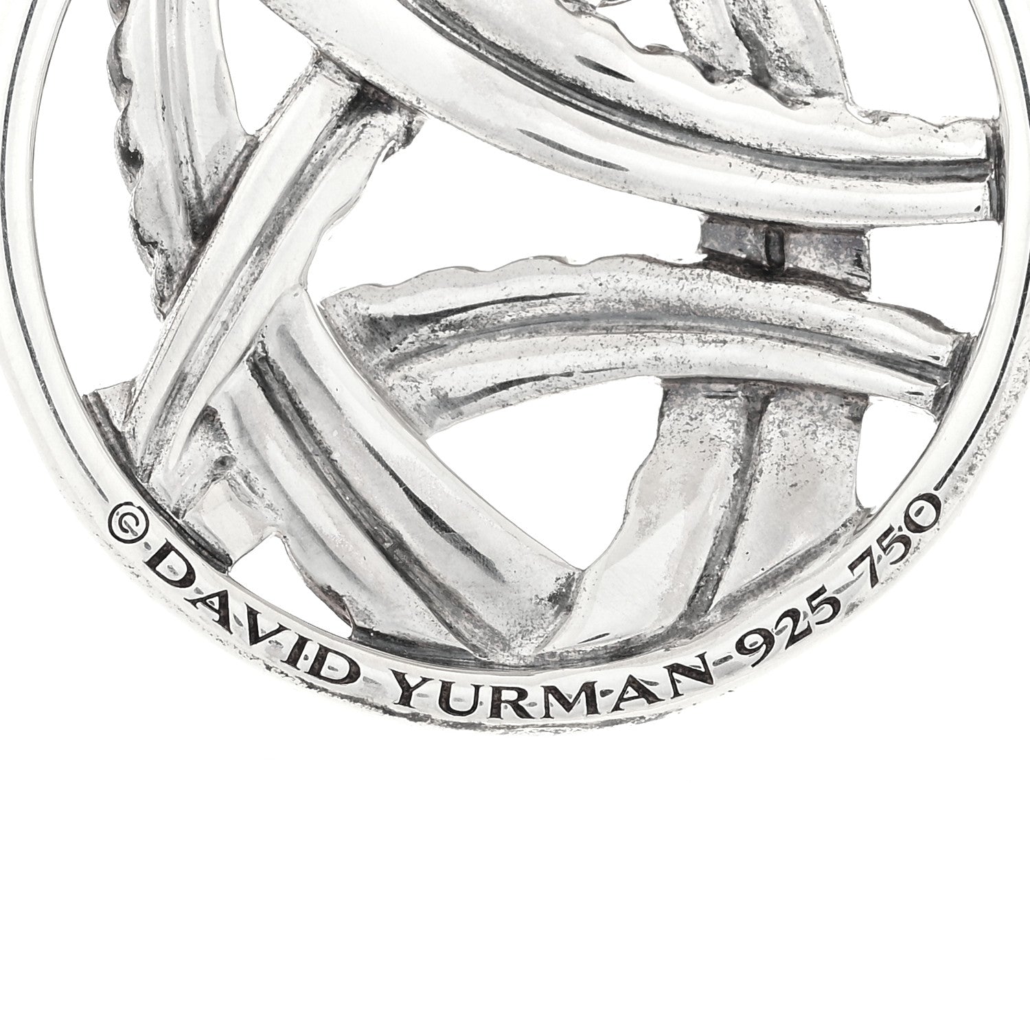 David Yurman Sterling Silver 18K Yellow Gold Papyrus Enhancer Pendant 4 of 4
