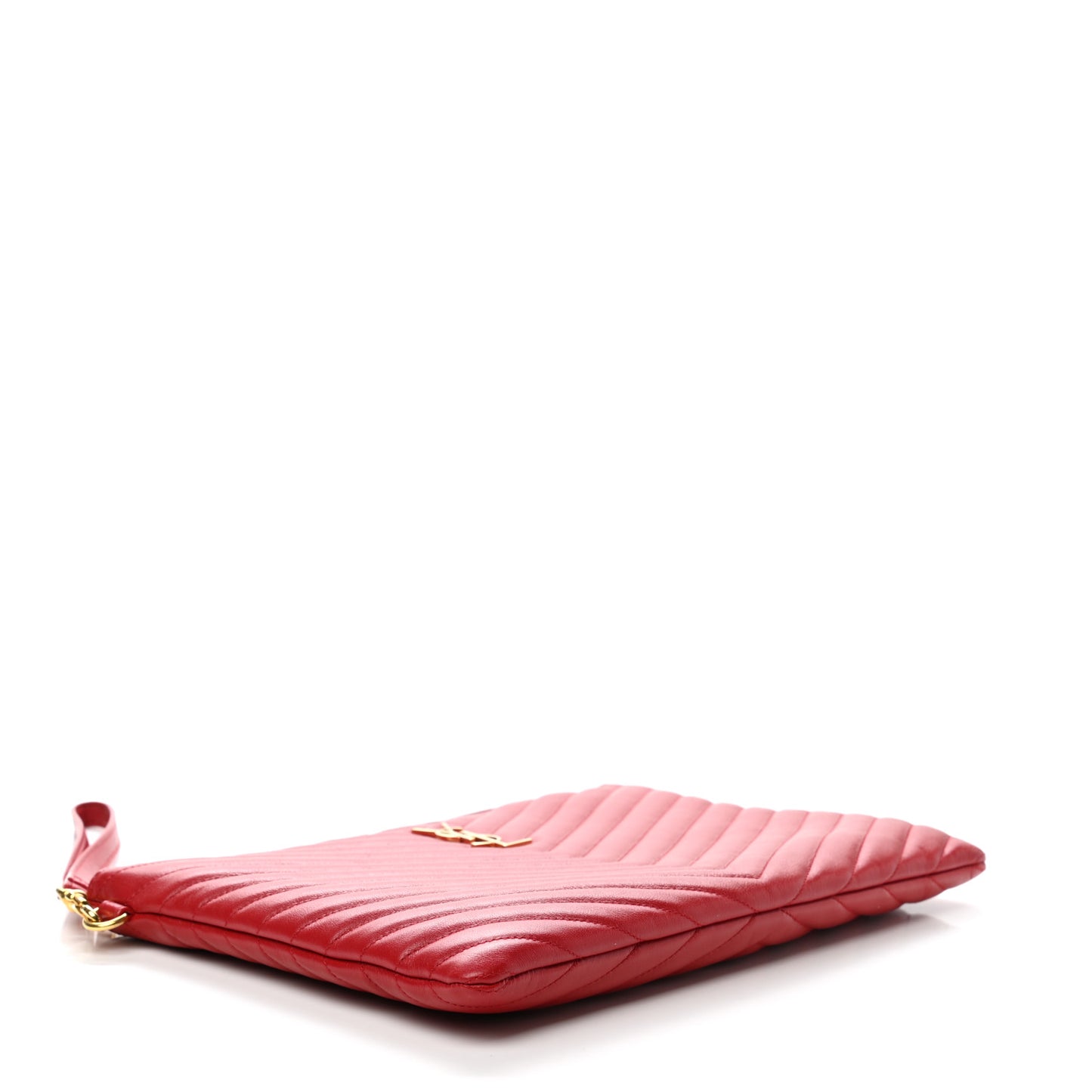 Calfskin Matelasse Monogram Cassandre Tablet Pouch Rouge Eros