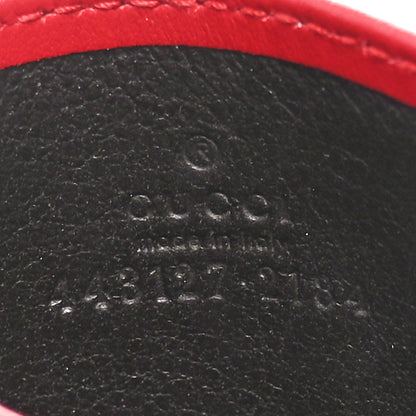 Gucci Calfskin Matelasse GG Marmont Card Holder Hibiscus Red 6 of 8