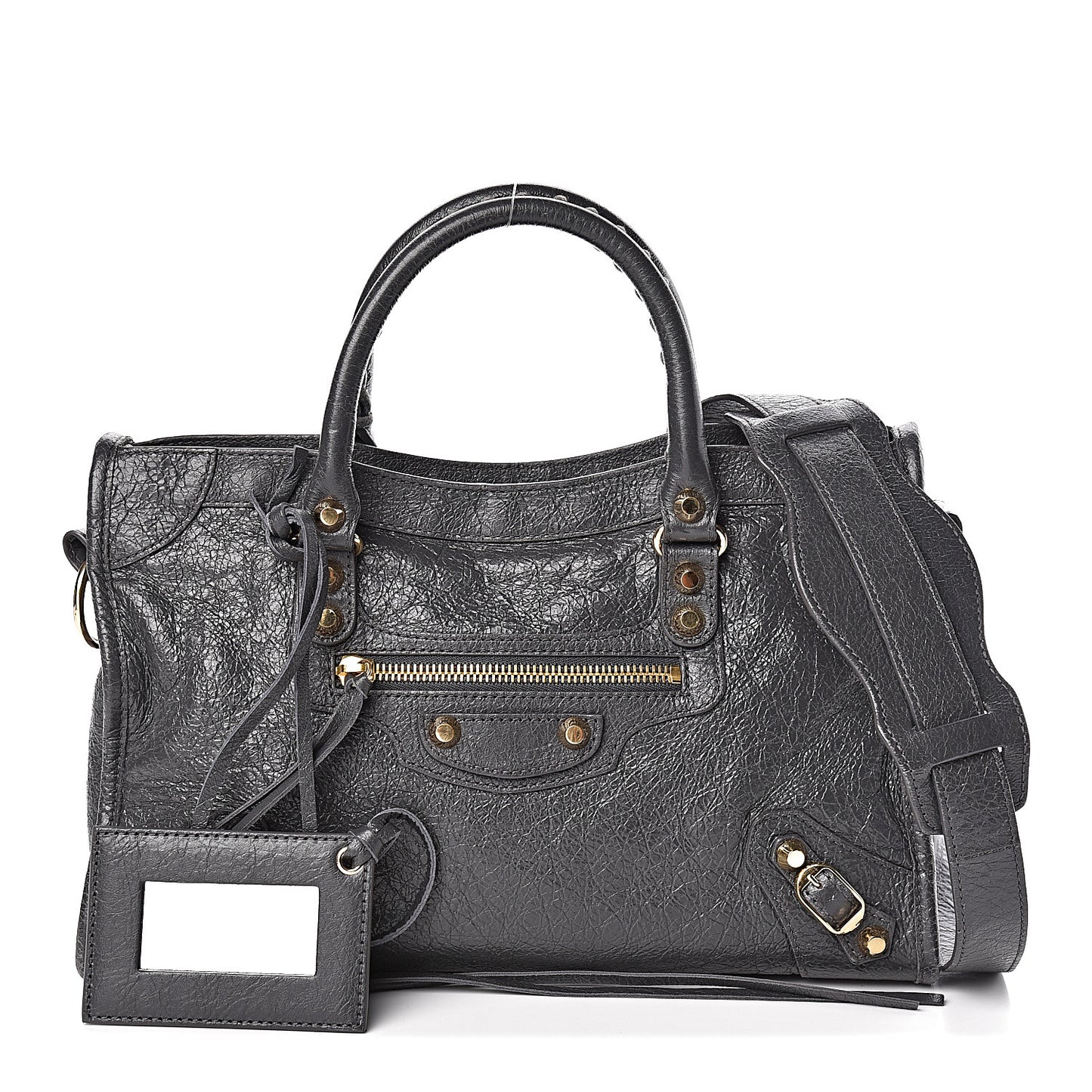 Agneau Classic Gold Hardware S City Gris Fossile