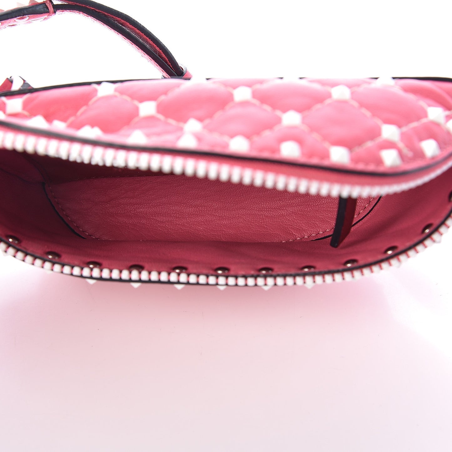 Lambskin Free Rockstud Spike Belt Bag 85 Shadow Pink