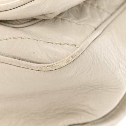 Saint Laurent Crinkled Calfskin Matelasse Monogram Medium Niki Chain Satchel Ivory 12 of 12