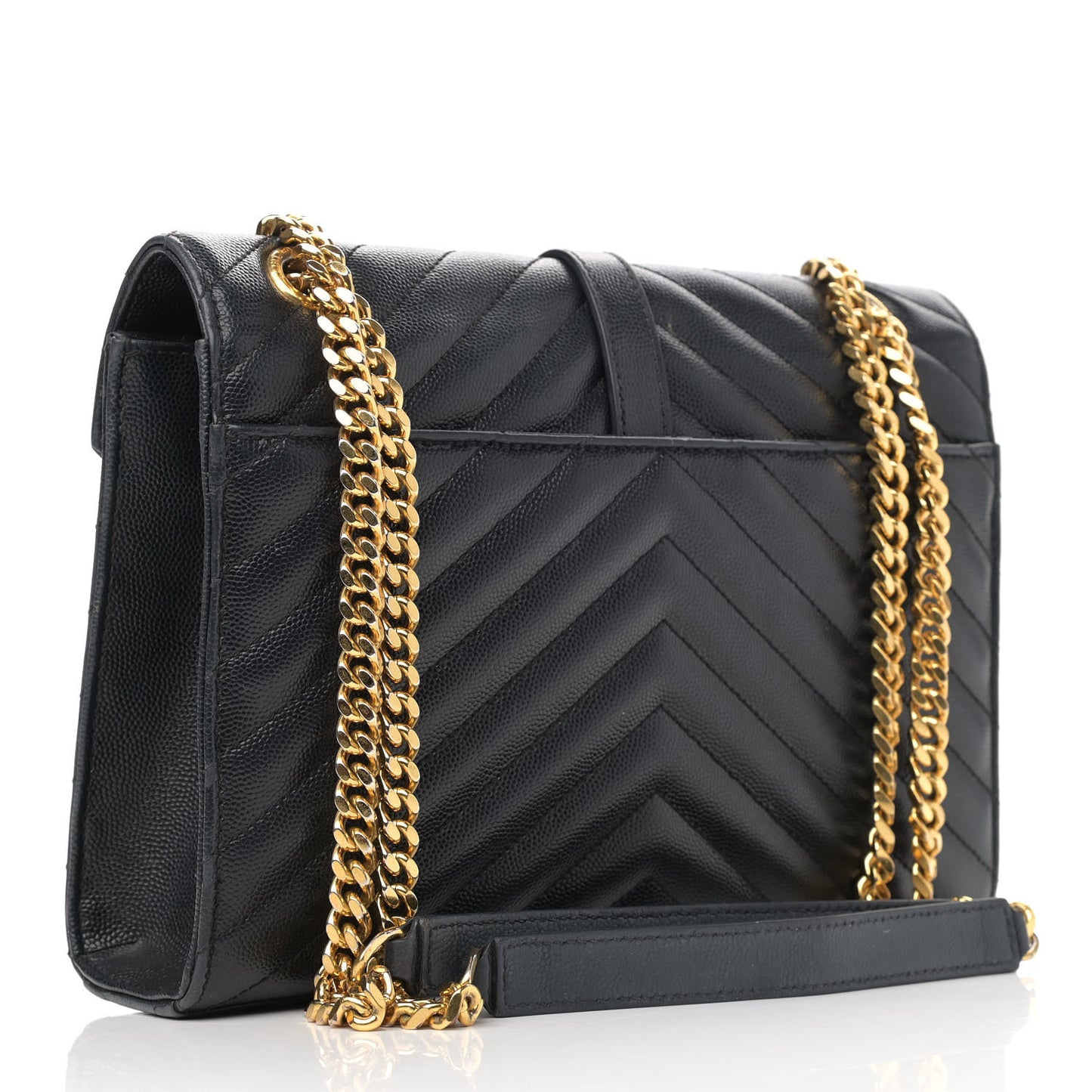 Grain De Poudre Matelasse Chevron Medium Monogram Satchel Black