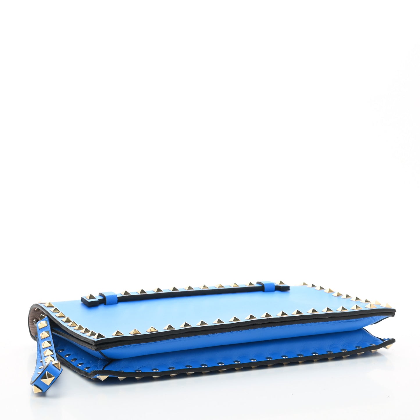 Nappa Rockstud Wristlet Clutch Blue Fluo