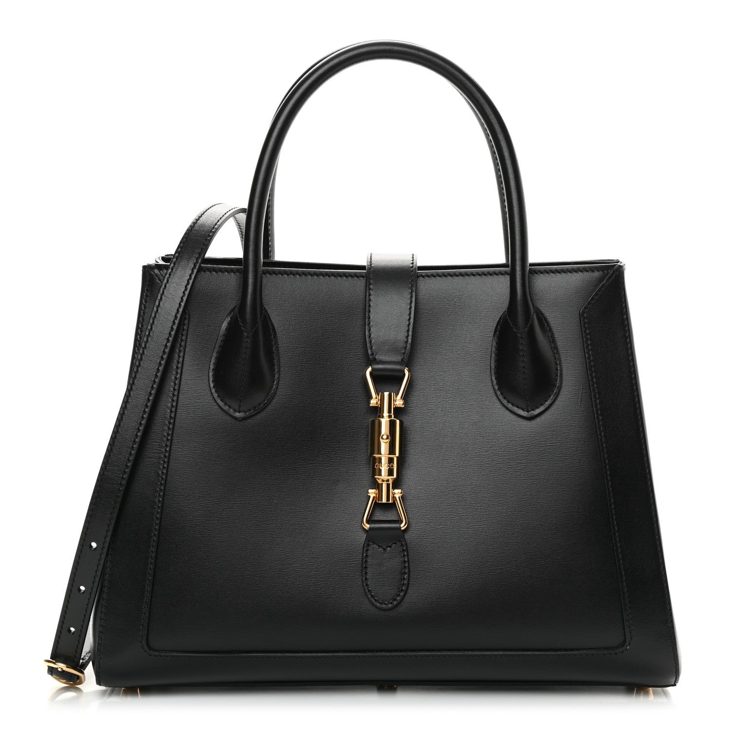 Gucci Boarded Plutone Calfskin Medium Jackie 1961 Tote Black 1 of 12