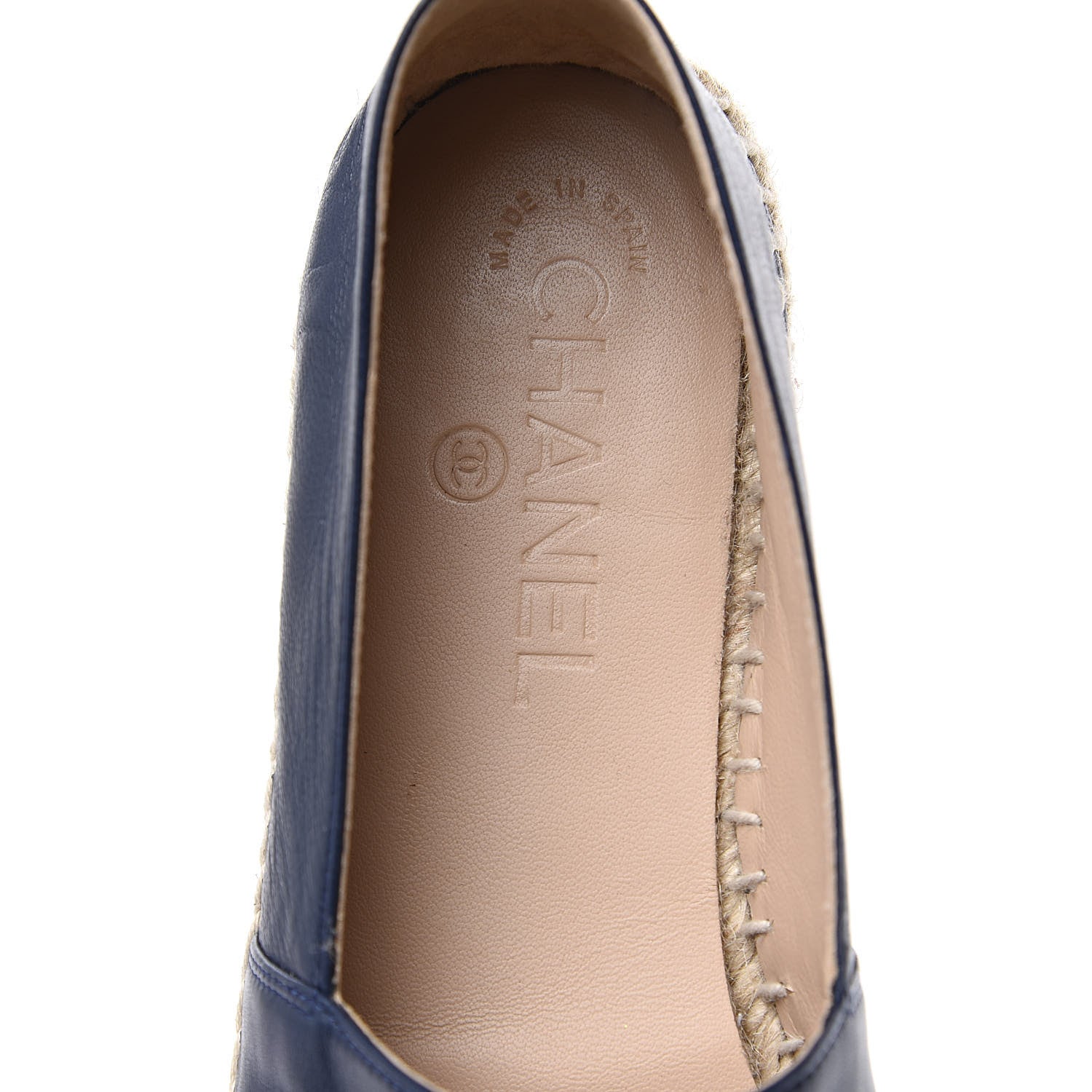 Chanel Lambskin CC Espadrilles 37 Navy Black 8 of 9