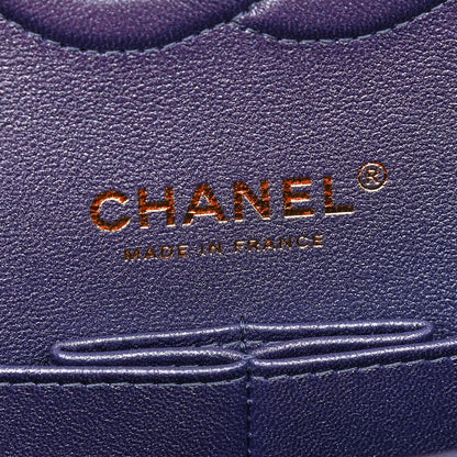 Chanel Iridescent Caviar Quilted Medium Double Flap Dark Blue 6 of 10