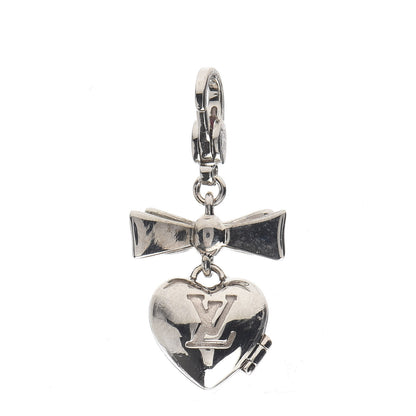 Louis Vuitton 18K White Gold Heart Locket Charm 1 of 4