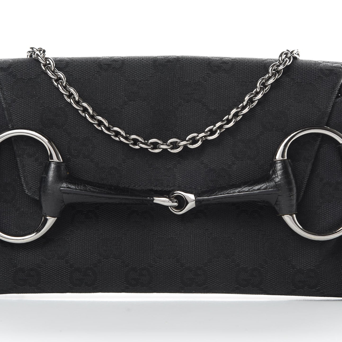 Monogram Horsebit Chain Clutch Black