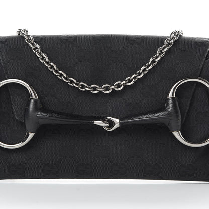 Gucci Monogram Horsebit Chain Clutch Black 8 of 12