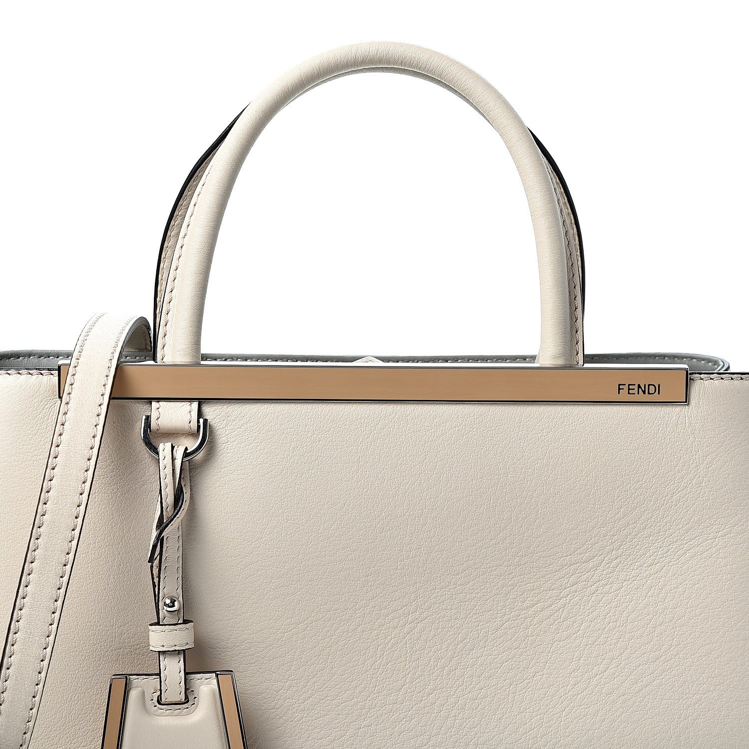 Fendi Vitello Dolce Century Petite 2Jours Tote Camelia Ghiaccio 6 of 8