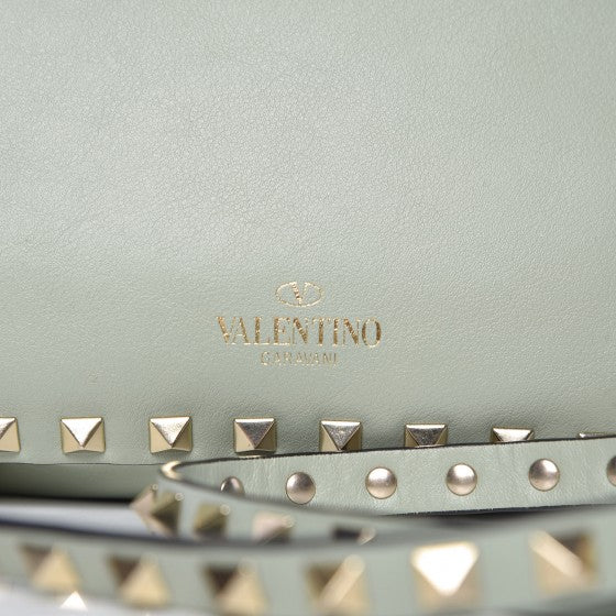 Vitello Mini Rockstud Tote Watergreen