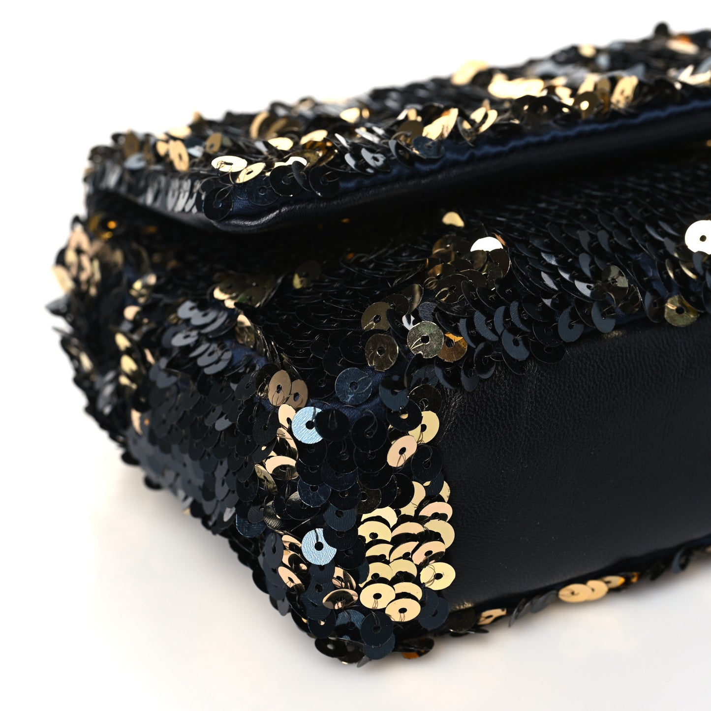 Sequin Summer Night Flap Black Gold
