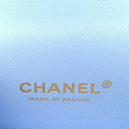 Chanel Caviar Quilted Maxi Double Flap Light Blue 6 of 10